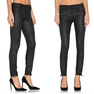 DL 1961 cropped ankle jeans, size 26 “coated” black